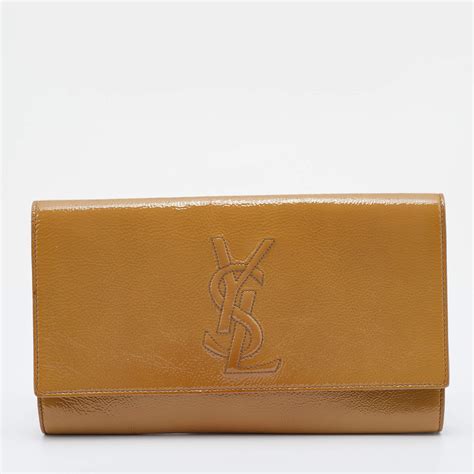 ysl clutch beige patent|ysl clutch wallet.